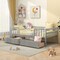 Grey Montessori Twin Daybed with 2 Spacious Drawers and Solid Wood Support Frame for Sofa and Bed Use